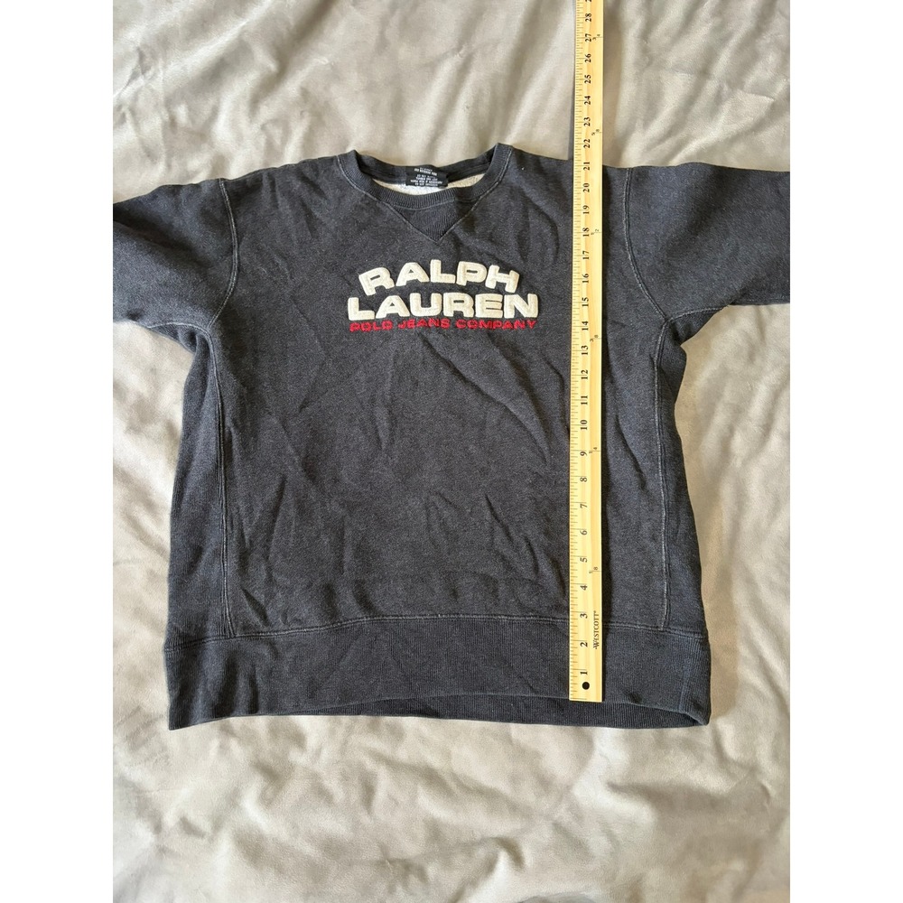 Ralph Lauren Polo Jeans Co Spellout Sweatshirt Grey Small Vintage Style Pullover - Picture 4 of 6